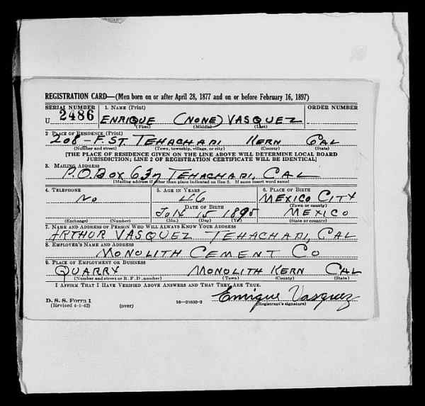 U.S., World War II Draft Registration Cards, 1942